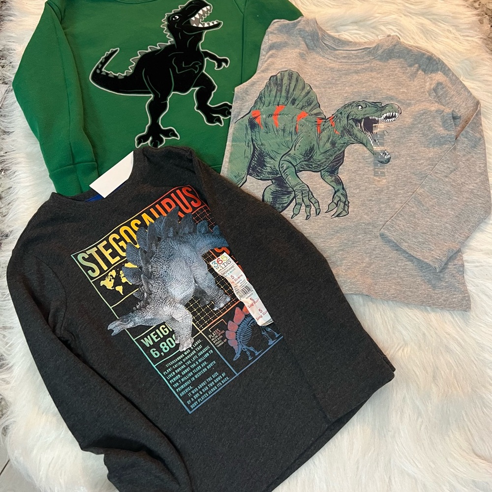 Dinosaur SweatShirt Green, Gray Dinosaur, Black Dinosaur